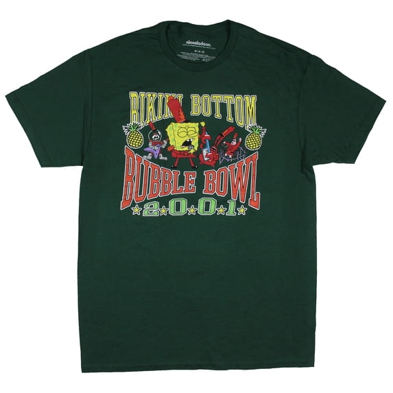 Nickelodeon Men's SpongeBob Bikini Bottom Bubble Adult Short Sleeve T-Shirt
