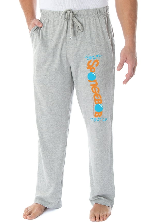 Nickelodeon Men's SpongeBob SquarePants Bubble Logo Loungewear Pajama Pants