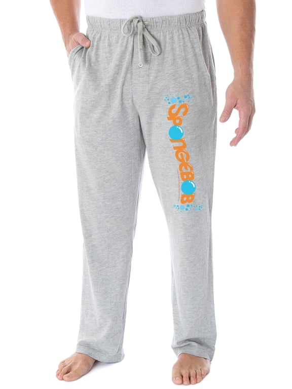 Nickelodeon Men's SpongeBob SquarePants Bubble Logo Loungewear Pajama Pants