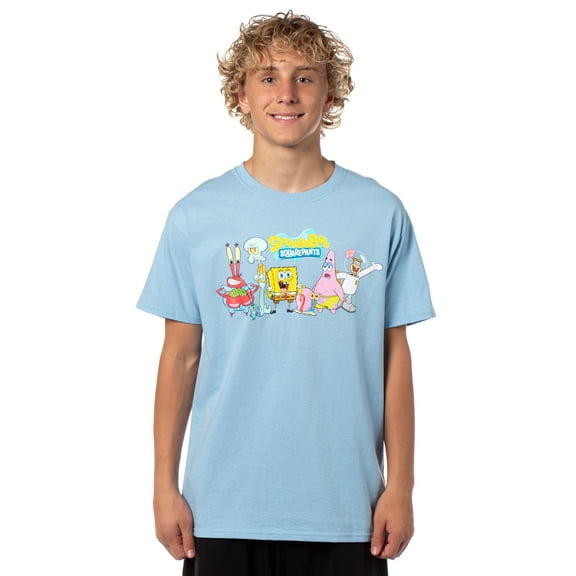 Nickelodeon Men's SpongeBob SquarePants Classic SpongeBob Patrick Sandy Cheeks Adult Short Sleeve T-Shirt