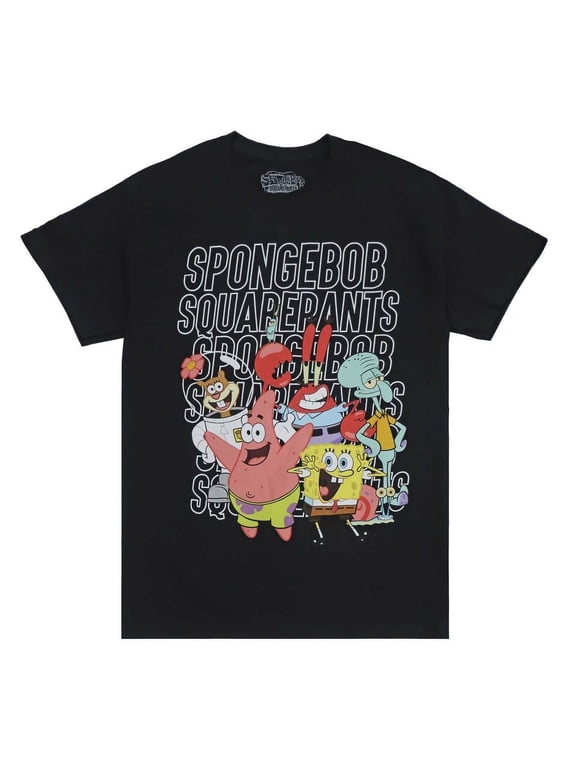 Men's SpongeBob SquarePants Crew Neck Short Sleeve T-Shirt