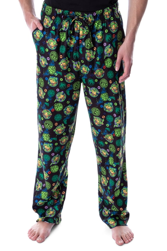 Nickelodeon Men's Teenage Mutant Ninja Turtles TMNT All-Over Character Theme Lounge Pajama Pants