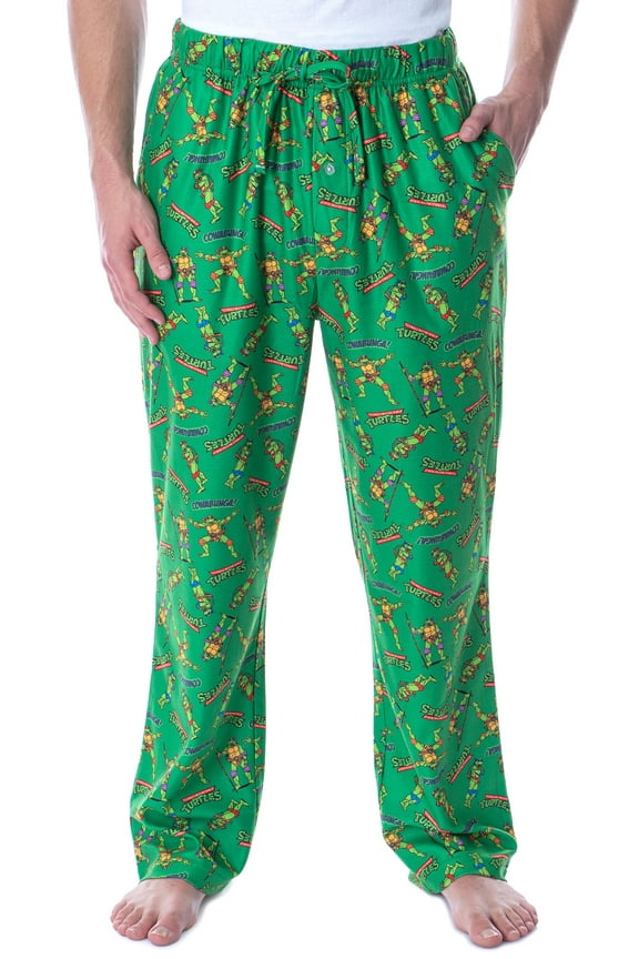 Nickelodeon Men's Teenage Mutant Ninja Turtles TMNT Cowabunga! Lounge Sleep Pajama Pants Loungewear Sleepwear