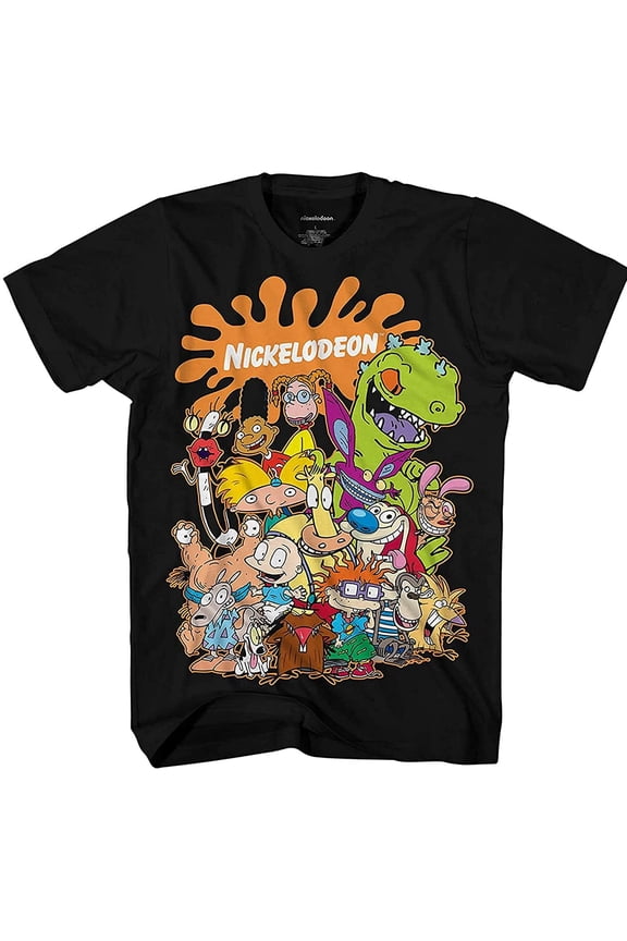 Men's Shirt,  Classic Printed Cartoon Rugrats T-shirt Black Nick – S