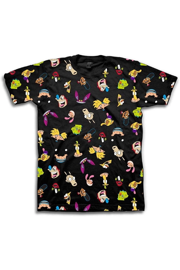 Mens 90's Classic Shirt - Rugrats, Invader Zim, Ren & Stimpy, and Hey Arnold Vintage T-Shirt
