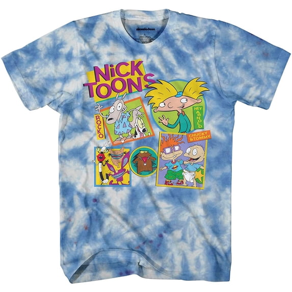 Nickelodeon Mens 90's Classic Shirt - Rugrats, Invader Zim, Ren & Stimpy, and Hey Arnold Vintage T-Shirt