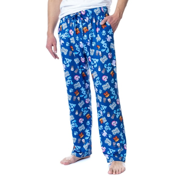 Nickelodeon Mens' Blue's Clues Icon Tossed Print Sleep Lounge Pajama Pants