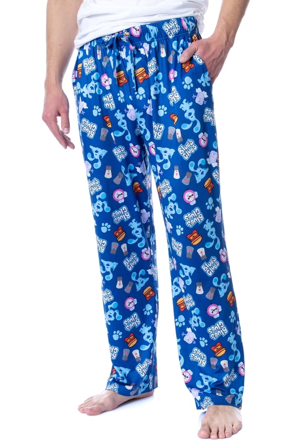 Nickelodeon Mens' Blue's Clues Icon Tossed Print Sleep Lounge Pajama Pants