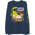 thumbnail image 1 of Nickelodeon Mens Long Sleeve Shirt - #TBT Mens 1990's Clothing - Rugrats, Hey Arnold, Rocko's Modern Life Navy, Medium, 1 of 1