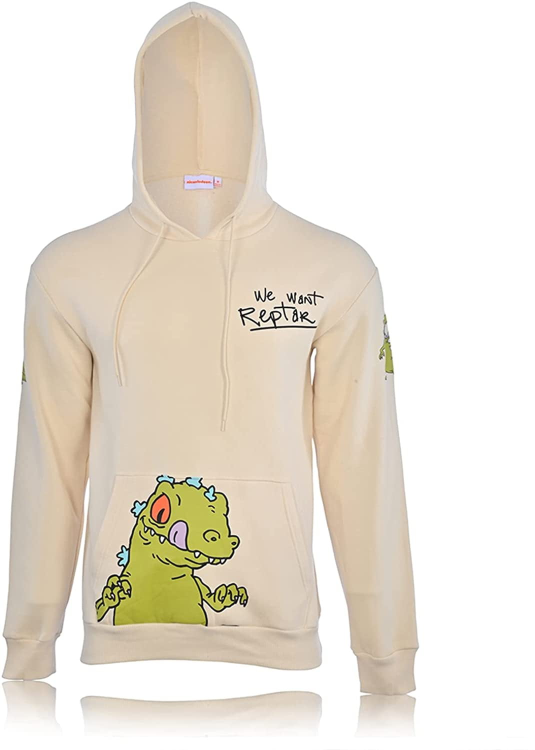 Nickelodeon Mens Rugrats Reptar Hoodie Rugrats Reptar Tommy and Chuckie Allover Hoodie Sweatshirt