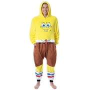 Nickelodeon Mens SpongeBob SquarePants Hooded Union Suit Kigurumi Costume Pajama Sleepwear Loungewear