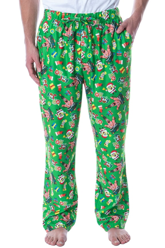 Nickelodeon Mens' SpongeBob SquarePants Oh Joy Christmas Holiday Loungewear Pajama Pants