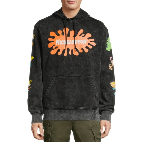 Nickelodeon Mineral Washed Men's & Big Men's Fleece Graphic Hoodie