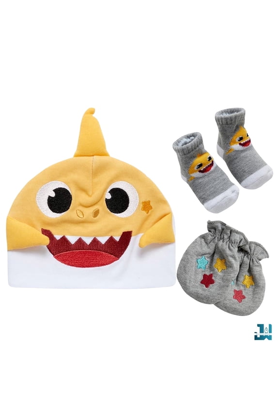 Newborn Baby Hat Cap, Mittens, and Bootie Take Me Home Set, Mickey, Baby Shark, Winnie-the-Pooh Baby Gifts for Ages 0-3 Months