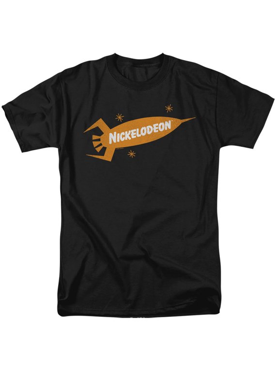 Nickelodeon - Nick Retro Rocket Logo - Adult Unisex Short Sleeve T-Shirt - Black