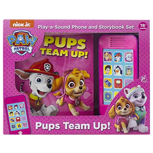 Pre-Owned Nickelodeon Paw Patrol: Pups Team Up! Book and Pretend Phone Sound Book Set: Play-A-Sound Phone and Storybook Set [With Play-A-Sound Phone and Battery (Board book) 1503745309 9781503745308