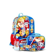 Nickelodeon Paw Patrol Boys Customizable Charm 17" 5-Piece Backpack Set, Red