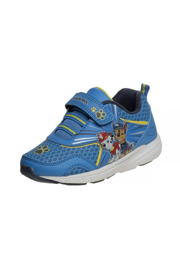 Paw Patrol Boys Hook & Loop Casual Sneakers with Two Red Lights