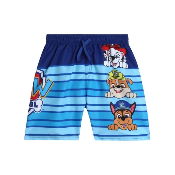 Nickelodeon Paw Patrol Boys Swim Trunks - Chase Marshall Rubble UPF50+ Quick Dry Boys Swim Shorts (2T-7)
