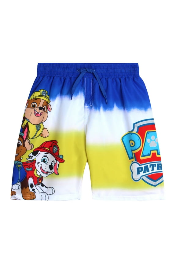 Paw Patrol Boys Swim Trunks - Chase Marshall Rubble UPF50+ Quick Dry Boys Swim Shorts (2T-7)