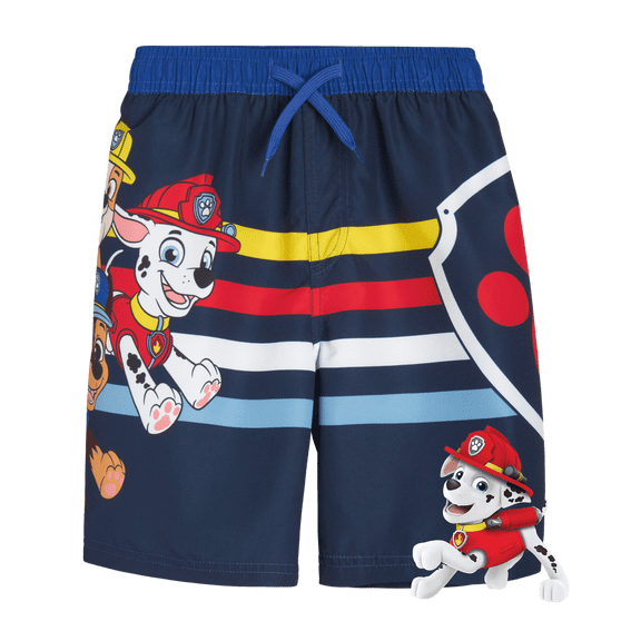 Nickelodeon Paw Patrol Boys Swim Trunks - Chase Marshall Rubble UPF50+ Quick Dry Boys Swim Shorts (2T-7)