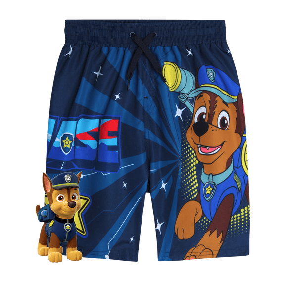 Nickelodeon Paw Patrol Boys Swim Trunks - Chase Marshall Rubble UPF50 Quick Dry Boys Swim Shorts (2T-7)