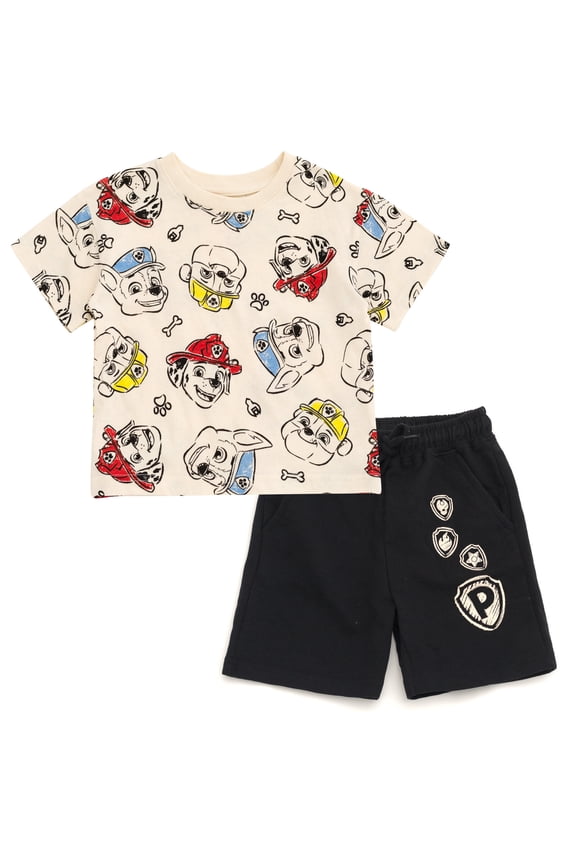 Toddler Boys' 2-Piece T-Shirt and Shorts Set Chase Marshall Beige