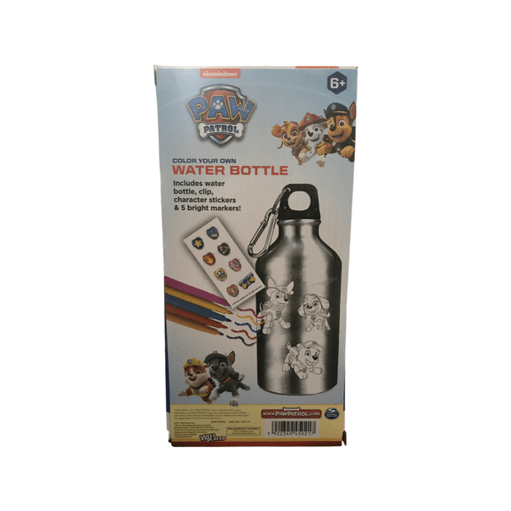 Nickelodeon Paw Patrol Color Your Own Water Silver Bottle