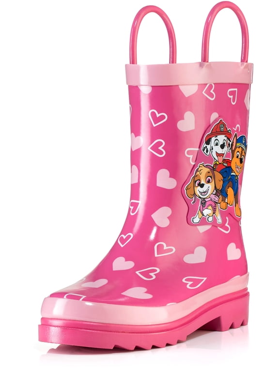 Paw Patrol Girls Pink Rubber Waterproof Rain Boots - Size 10 Toddler