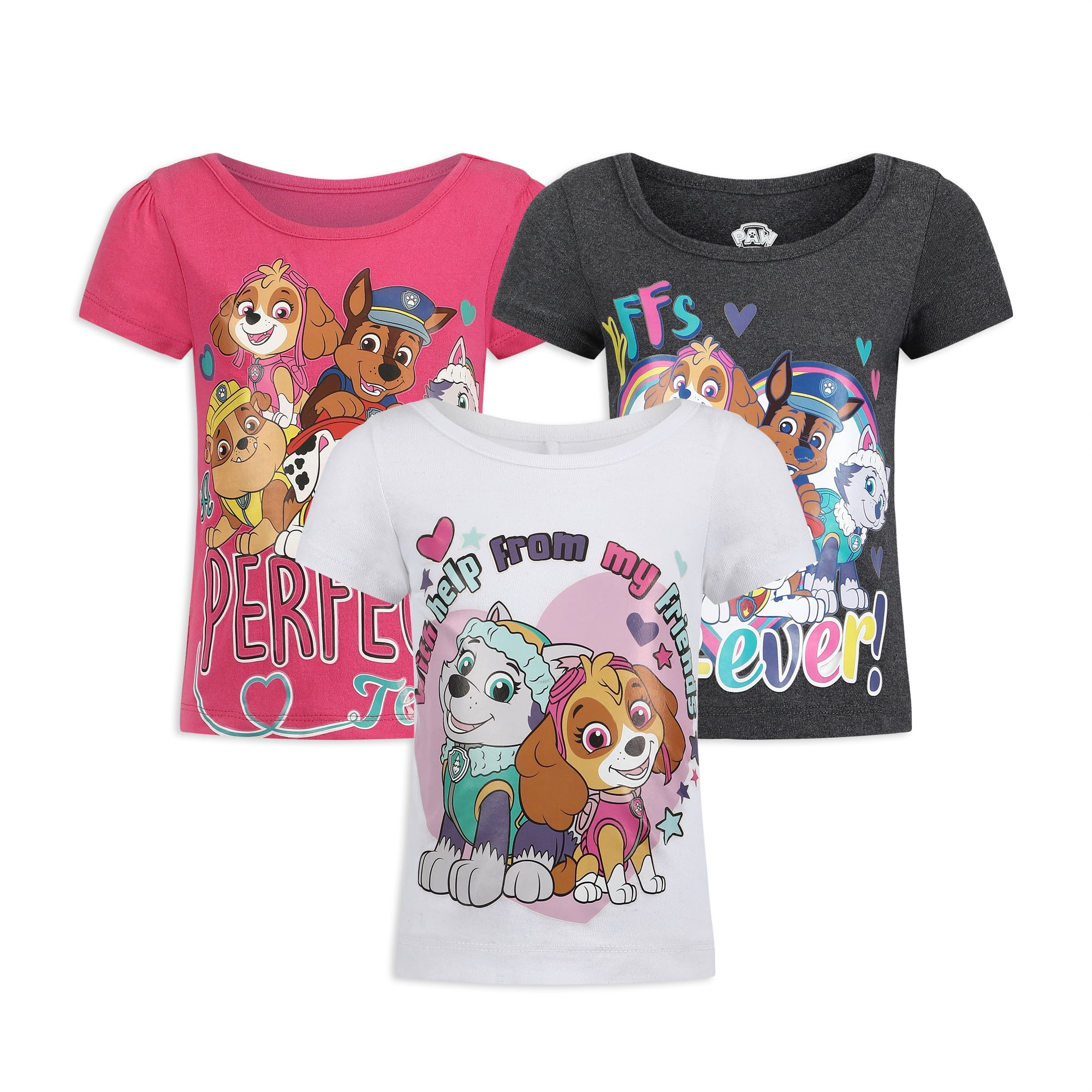 Nickelodeon Girls' 3-Pack T-Shirts - JoJo Siwa & Paw Patrol, Soft Cotton Blend, Machine Wash - View #8