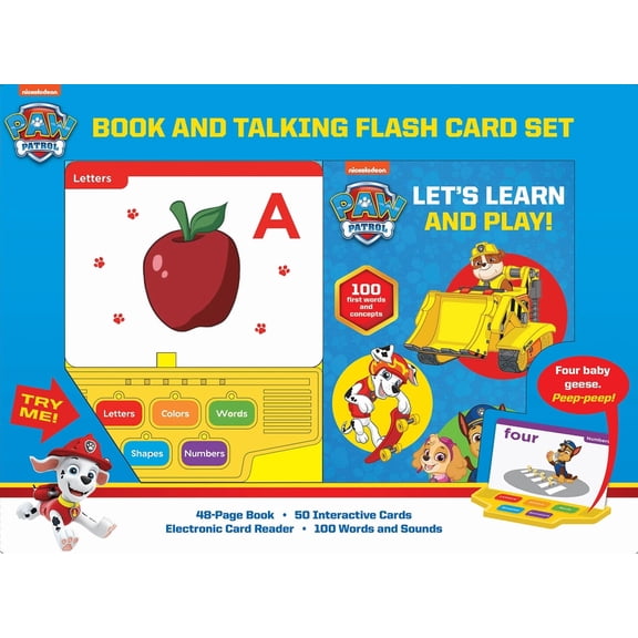Nickelodeon Paw Patrol: Let's Learn and Play! Book and Talking Flash Card Sound Book Set, (Paperback)