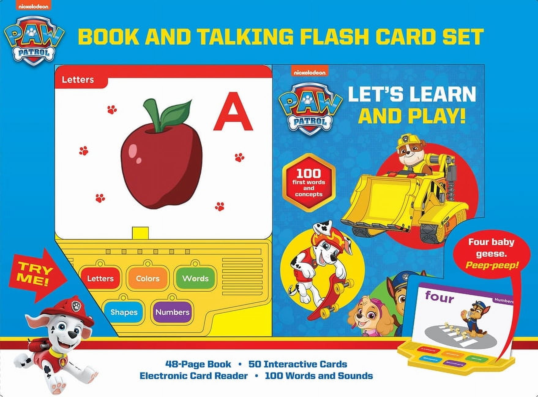 Nickelodeon Paw Patrol: Let's Learn and Play! Book and Talking Flash Card Sound Book Set, (Paperback)