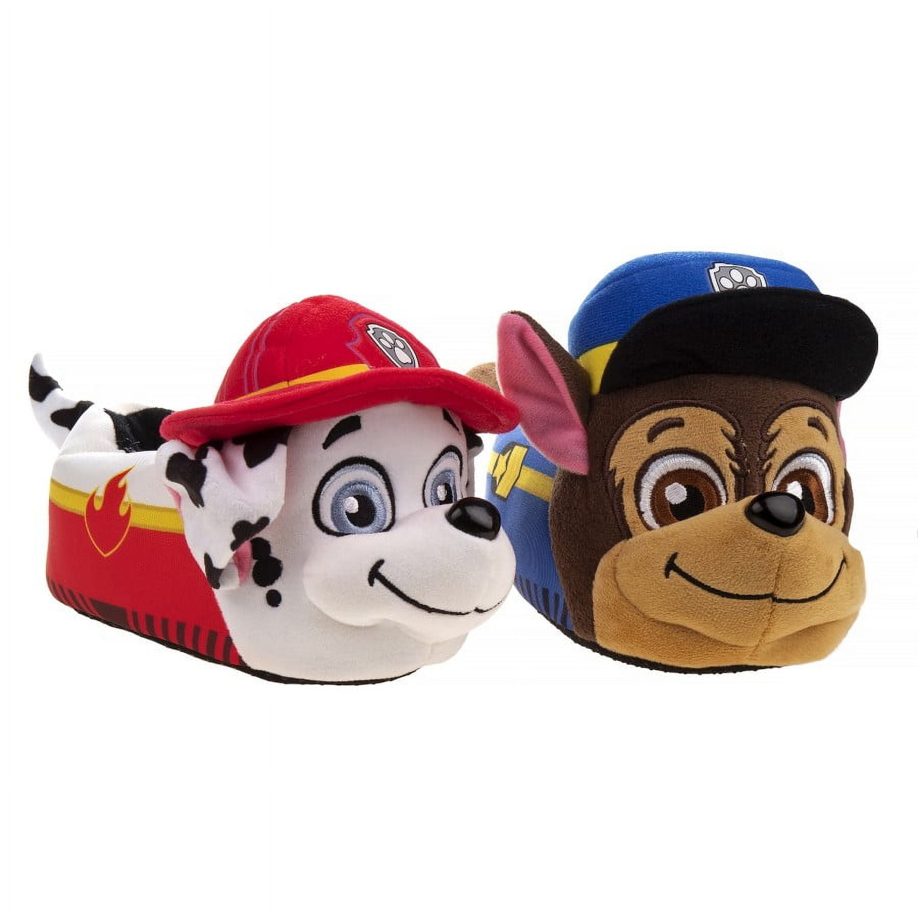 Nickelodeon Paw Patrol Marshall And Chase 3D Toddler Boys Dual Sizes Slippers, Blue, 5-6