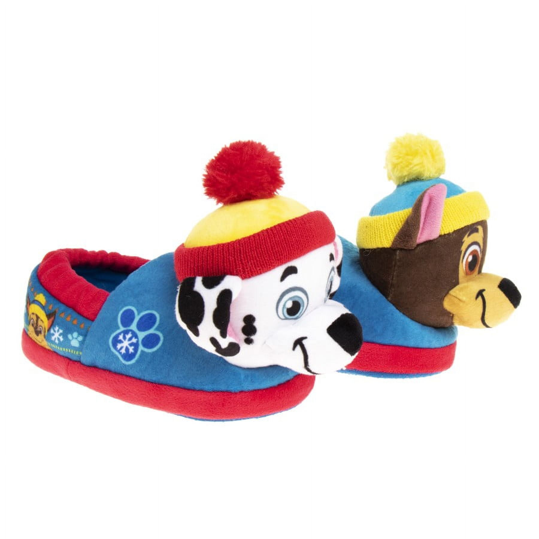 Nickelodeon Paw Patrol Marshall and Chase Boys Dual Sizes Nylex Fabric Slippers