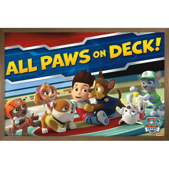 Nickelodeon Paw Patrol - On Deck Wall Poster, 22.375" x 34", Framed