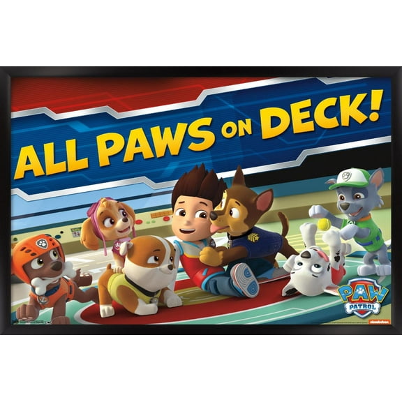 Nickelodeon Paw Patrol - On Deck Wall Poster, 22.375" x 34", Framed