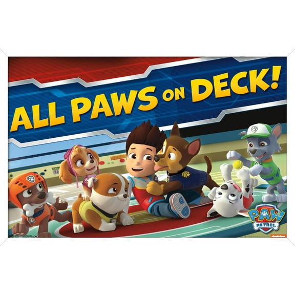 Nickelodeon Paw Patrol - On Deck Wall Poster, 22.375" x 34", Framed