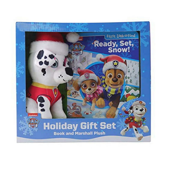 Pre-Owned Nickelodeon Paw Patrol: Ready, Set, Snow! Holiday Gift Set: Book and Marshall Plush (Look and Find) Paperback