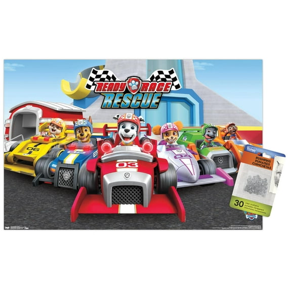 Nickelodeon Paw Patrol - Rescue Wall Poster with Push Pins, 14.725" x 22.375"