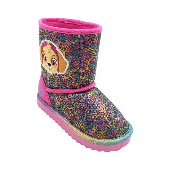 Nickelodeon Paw Patrol Skye & Everest Sequin Faux Shearling Winter Boot (Toddler Girls)