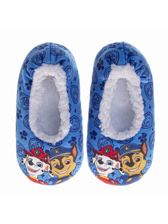 Nickelodeon Paw Patrol Slippers for Kids, Paw Patrol Design Comfortable Cozy Indoor Soft (Toddler Little Kid), Blue, Size: 7-8