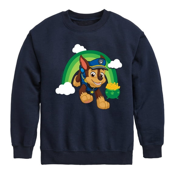 Nickelodeon - Paw Patrol - St. Patrick's Day - Chase the Rainbow - Toddler And Youth Crewneck Fleece Sweatshirt