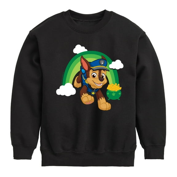 Nickelodeon - Paw Patrol - St. Patrick's Day - Chase the Rainbow - Toddler And Youth Crewneck Fleece Sweatshirt