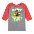 thumbnail image 1 of Nickelodeon - Paw Patrol - St. Patrick's Day - Happy St. Paw-ddy's Day - Toddler And Youth Raglan Graphic T-Shirt, 1 of 1