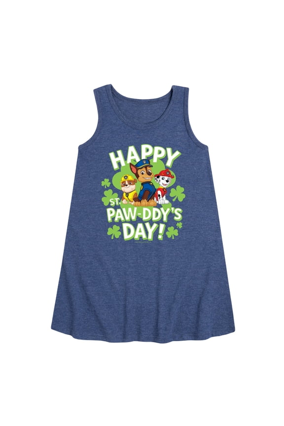 - Paw Patrol - St. Patrick's Day - Happy St. Paw-ddy's Day - Toddler and Youth Girls A-line Dress