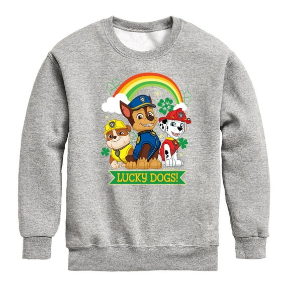 Nickelodeon - Paw Patrol - St. Patrick's Day - Lucky Dogs - Toddler And Youth Crewneck Fleece Sweatshirt