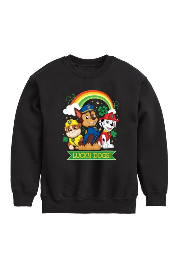 - Paw Patrol - St. Patrick's Day - Lucky Dogs - Toddler And Youth Crewneck Fleece Sweatshirt