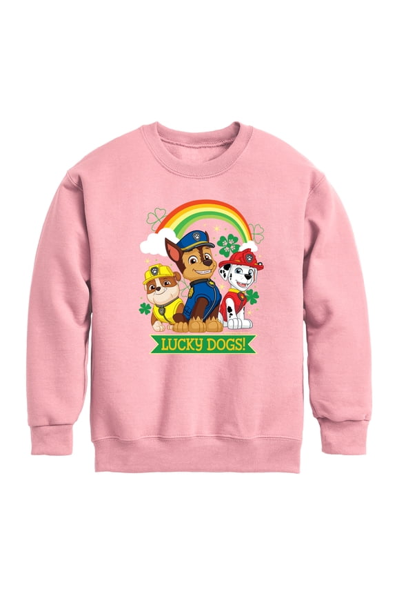 - Paw Patrol - St. Patrick's Day - Lucky Dogs - Toddler And Youth Crewneck Fleece Sweatshirt