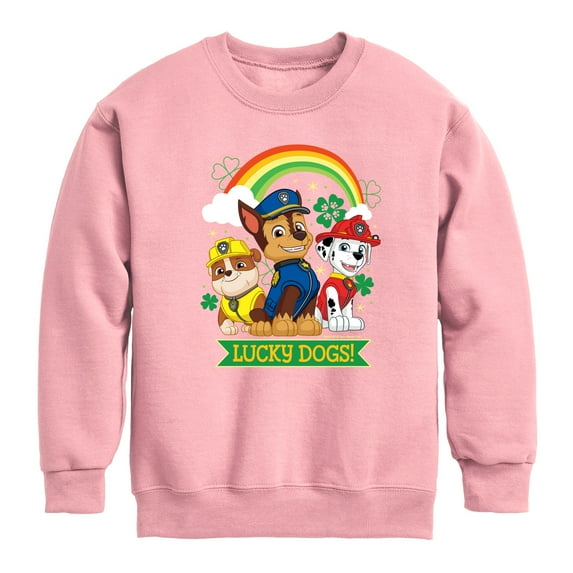 Nickelodeon - Paw Patrol - St. Patrick's Day - Lucky Dogs - Toddler And Youth Crewneck Fleece Sweatshirt