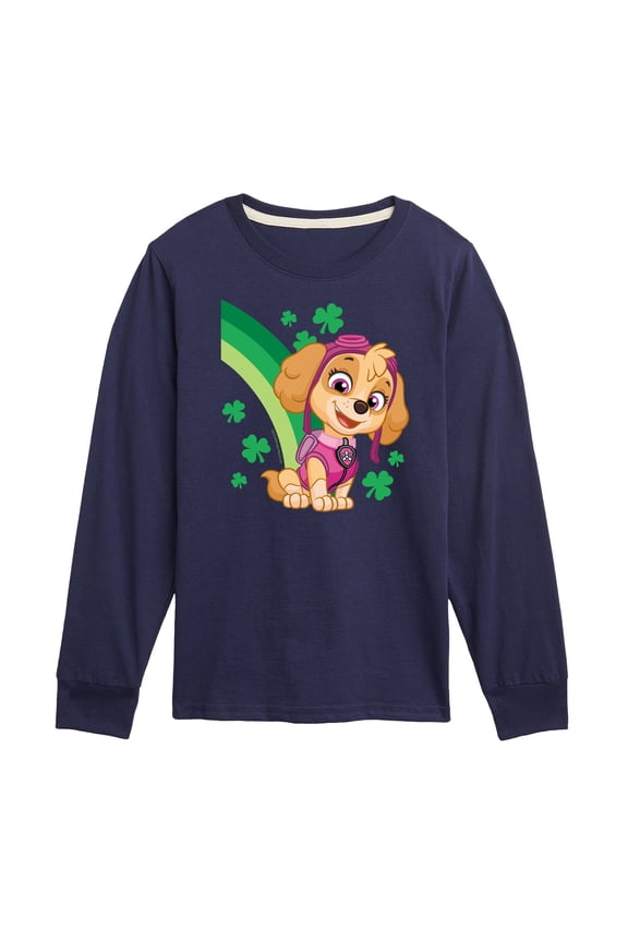 - Paw Patrol - St. Patrick's Day - Skye with Clovers and A Rainbow - Toddler And Youth Long Sleeve Graphic T-Shirt